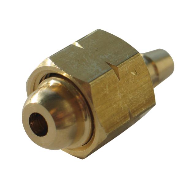 Slangnippel med mutter 3/8LH